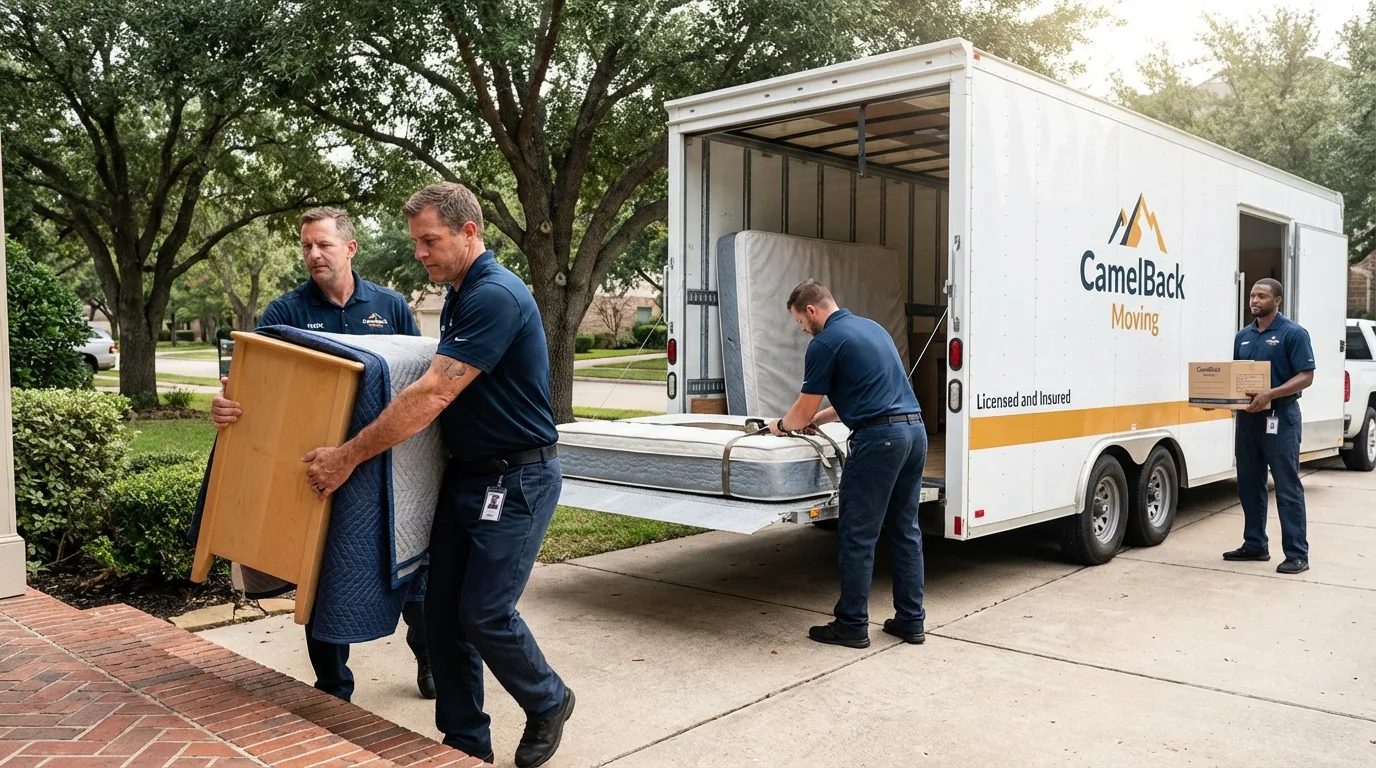 Crew loading residential truck for cross-state move from Knox, PA