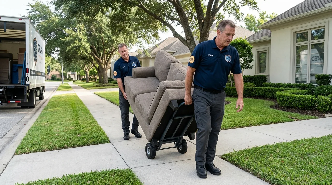 Local residential moving crew loading furniture in Knox, PA